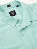 Men Green Solid Shirt-ANAH-1679-Seagreen