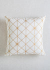 Stardust Printed 100% cotton geometric mettalic print cushion cover for sofa - White-230458093