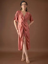 Front Twist Kaftan Dress in Rust Color