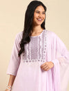 Women's Purple Solid Kurta Set-UB-2690-Lavender