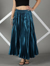 Women's Teal Solid Flared Skirt-AE-10347-Teal