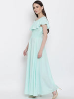 Smocking on waist maxi dress in Sky Blue