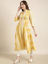 Women Anarkali Yellow Embellished Kurta-ON-769-Yellow