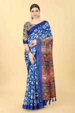 Floral Radiance Saree-SZ-INDIGO-1421