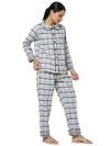 Smarty Pants Women's Brush Cotton Grey Color Checks Night Suit-SMNSP-769A-S