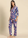 Shirt Pyjama nightwear set in Blue Evil Eye Print