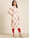 Women Peach Floral Straight Kurta-NJ-3700325-Peach