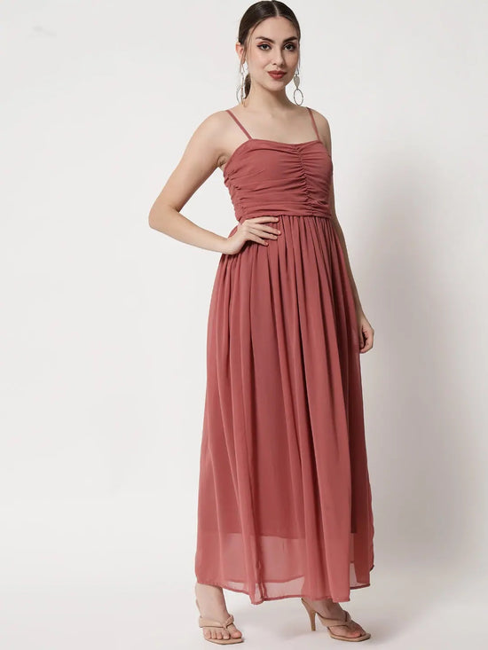 Solid Pink Maxi Dress