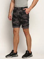 Men Grey Camouflage Shorts-ORBIT-16-Grey