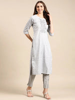 Women's Grey Solid Straight Kurta-SKC-3335-Grey