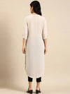 Women's White Solid Straight Kurta-SKC-3353-Offwhite