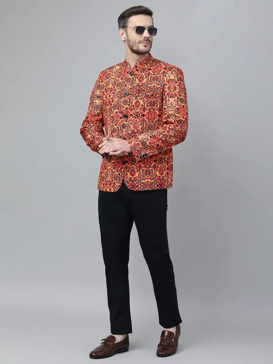 Hangup Men Standard Printed Men Formalwear-D150_5Button_Blazer