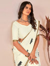 Saree Mall Women's Cotton Slub Off White Printed Designer Saree With Blouse Piece-NAVYA126