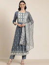 Women Grey Solid Kurta Set-BC-SK-1612-Grey