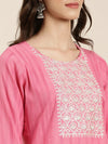 Women Pink Solid Straight Kurta-SKC-1239-Pink