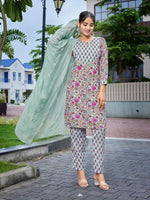 Navyaa Women's Cotton Blend Printed Straight Kurta Pant With Dupatta-Me189-mgmult-skd