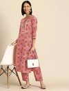 Kurta Pyajama with gota work in Pink Print