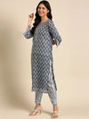 Women's Grey Printed Kurta Set-BCSK-1460-Grey