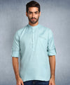 Hangup Men Standard Solid Men's Indian Wear-Aqua_Magic_Bon_Short2Kurta