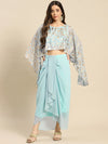 Women Solid Standard Powder Blue Jumpsuits & Sets