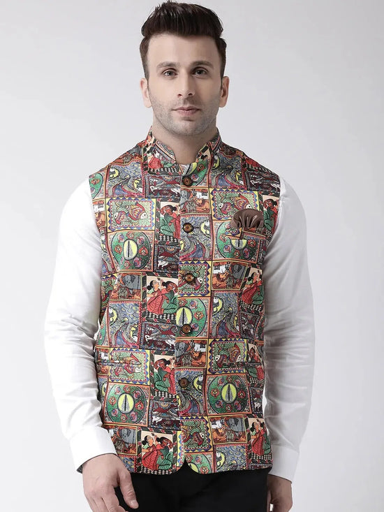 Hangup Men Standard Printed Men's Indian Wear-159A_Printed_Nehru