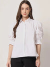 White Puff Sleeve Shirt