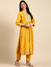 Women's Yellow Printed Kurta Set-SKC-1558-Yellow