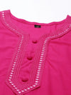 Women's Pink Solid Straight Kurti-BGE-513-Pink