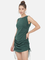 Green Ruched Bodycon Dress