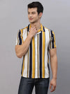 Rigo Striped Cuban Collar Half Sleeve Shirt