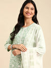 Women's Green Printed Kurta Set-ON-643-Green