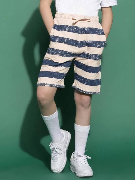 Lil Tomatoes Boys Cotton Looper Bermuda-GBB-S24-1448_NAVY_30