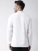 Hangup Men Standard Solid Men's Indian Wear-WhiteKurta_Cotton