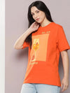 Dillinger Orange Graphic Oversized T-Shirt-WMNCR451ORG-XS