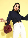 Veni Vidi Vici Navy Drop Shoulder Boxy Top