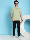 Venitian Men All Over Printed Polo Neck Mint Cotton T-Shirt With Pocket