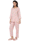 Smarty Pants Women's Cotton Pastel Peach Floral Print Night Suit-SMNSP-814C-S