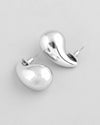 Silver Plated Teardrop-Shaped Stud Earrings-VOJ342