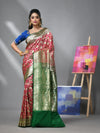 Blush Pink Silk Banarasi Saree With Zari Woven Floral And Paisley Designs-MA52BSL441050013