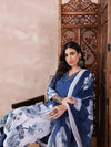 Ahika Women Blue Silk Blend Abstract Printed Straight Kurta Trouser With Dupatta-PKSKD2550BLU