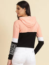 Women's Peach Colourblock Sweatshirt-AF-1751-Peach