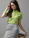 Women's Green Solid Top-AE-10370-Green