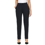 Smarty Pants Women's Cotton Lycra Straight Fit Navy Blue Formal Trouser