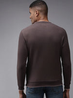 Men Brown Solid Sweatshirt-EX-2260-Coffeebrown