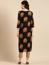 Women's Black Printed Straight Kurta-AT-A327-K-Black