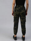 Women's Green Printed Joggers Track Pant-AF-1636-Greenolive