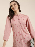 Women Mauve Floral Straight Kurti-NJ-3642299-Mauve