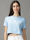 Women's Blue Solid Crop Top-TG-8816-Blue