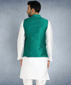 Hangup Men Standard Solid Men's Indian Wear-ST0257_SeaGreen_Nehru