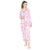 Smarty Pants Women's Silk Satin Pastel Pink Color Hello Kitty Print Full Sleeves Night Suit